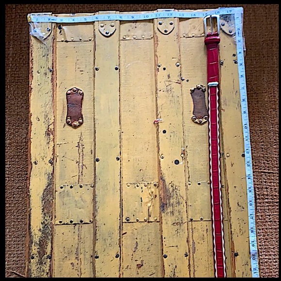 BRIGHTON 100% LEATHER BELT RED CROCODILE TEXT VINTAGE SILVER BOHO WESTERN BELT M main image 4